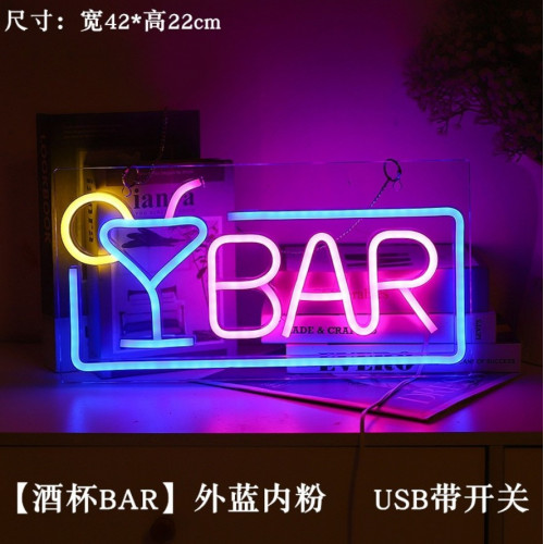 Неоновая вывеска "Bar"