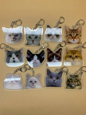 Акриловые брелоки Котики набор (12 шт.)