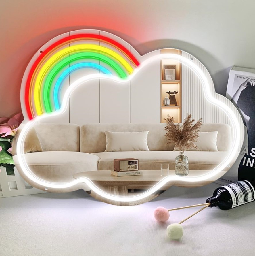 Зеркало со светодиодной подсветкой "Rainbow and Cloud"